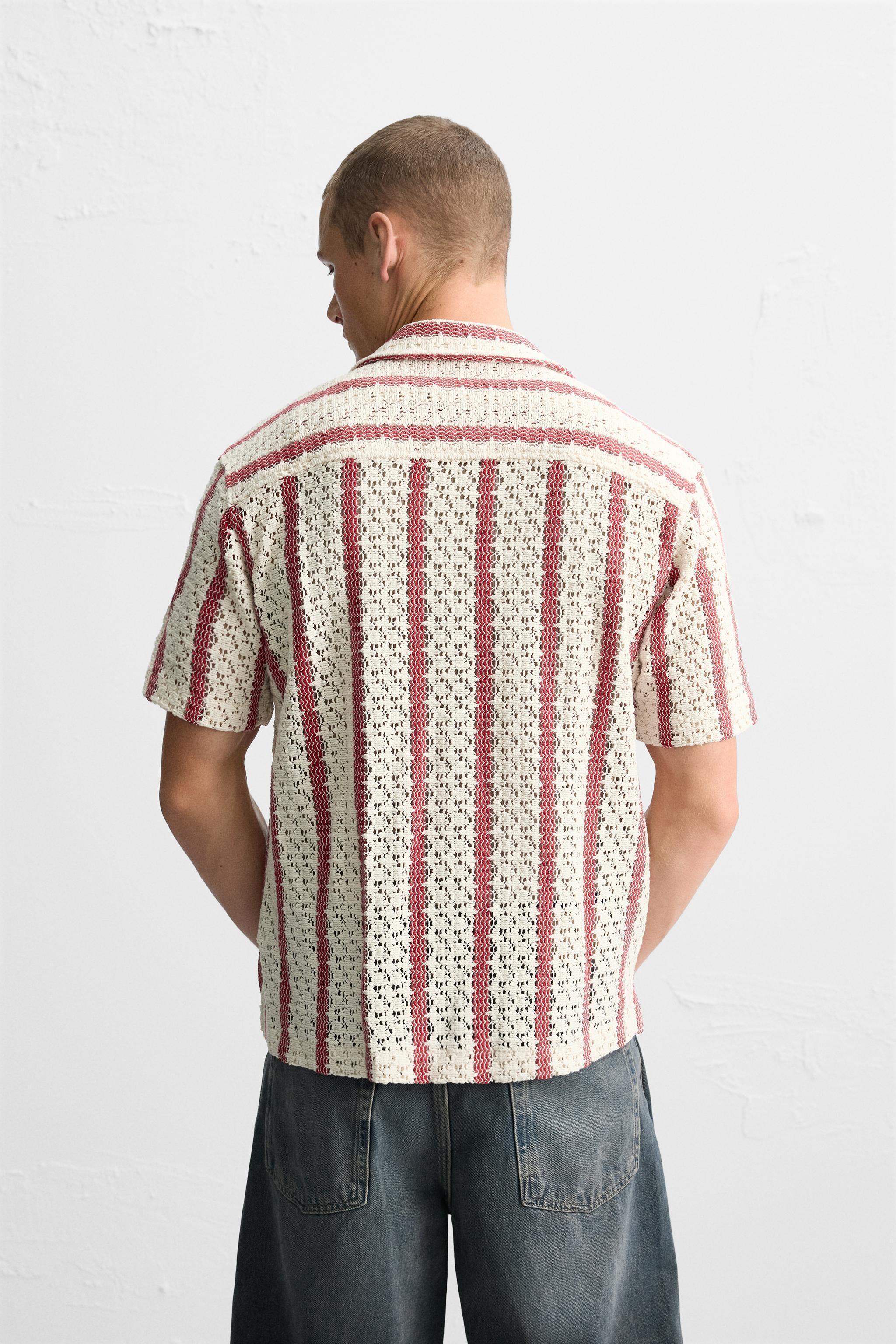 STRIPED CROCHET SHIRT Product Image