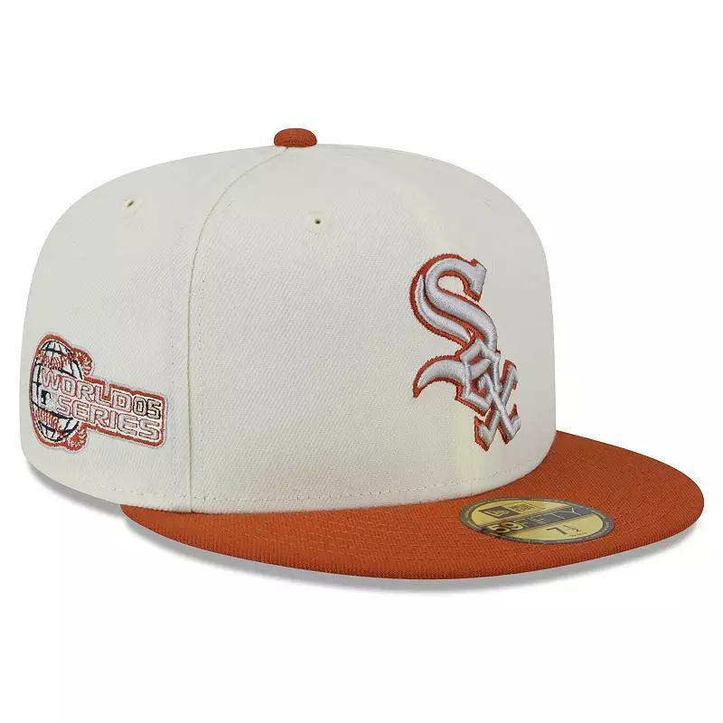 Men's New Era Cream/Orange Chicago White Sox 59FIFTY Fitted Hat, Size: 7 7/8, Beige Product Image