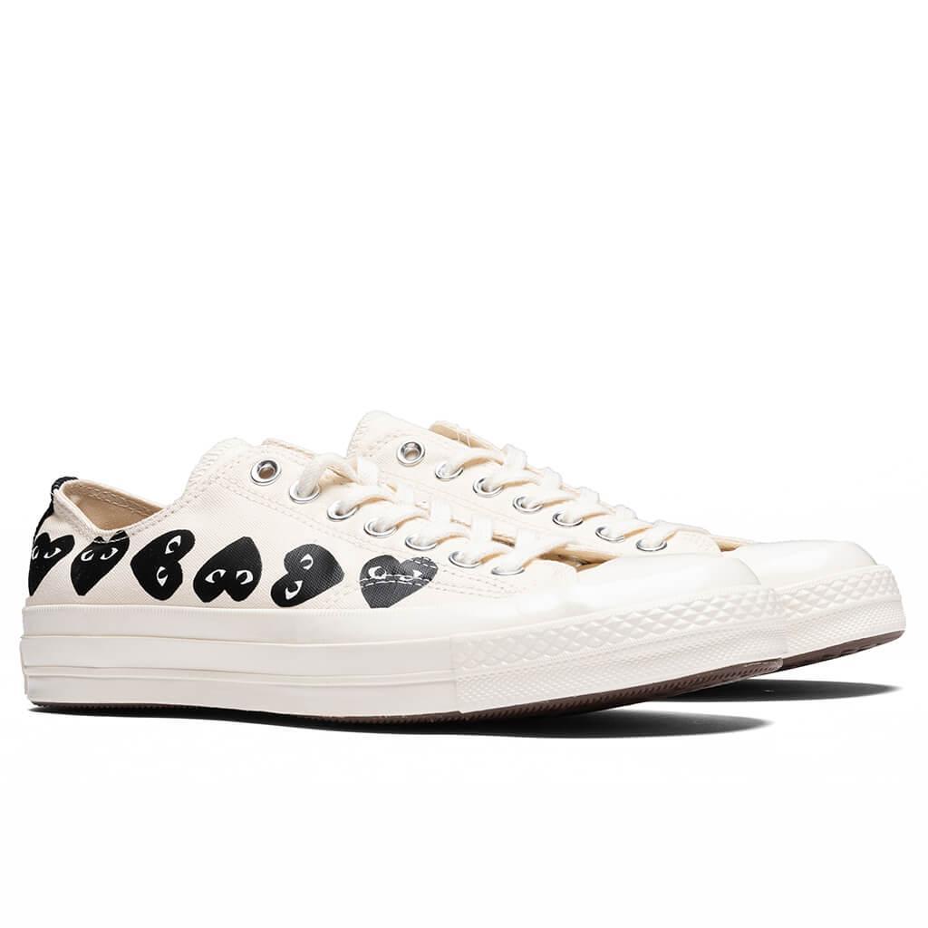 Converse x Comme Des Garcons PLAY All Star Chuck '70 Ox Multi Heart - Milk/Black Male Product Image