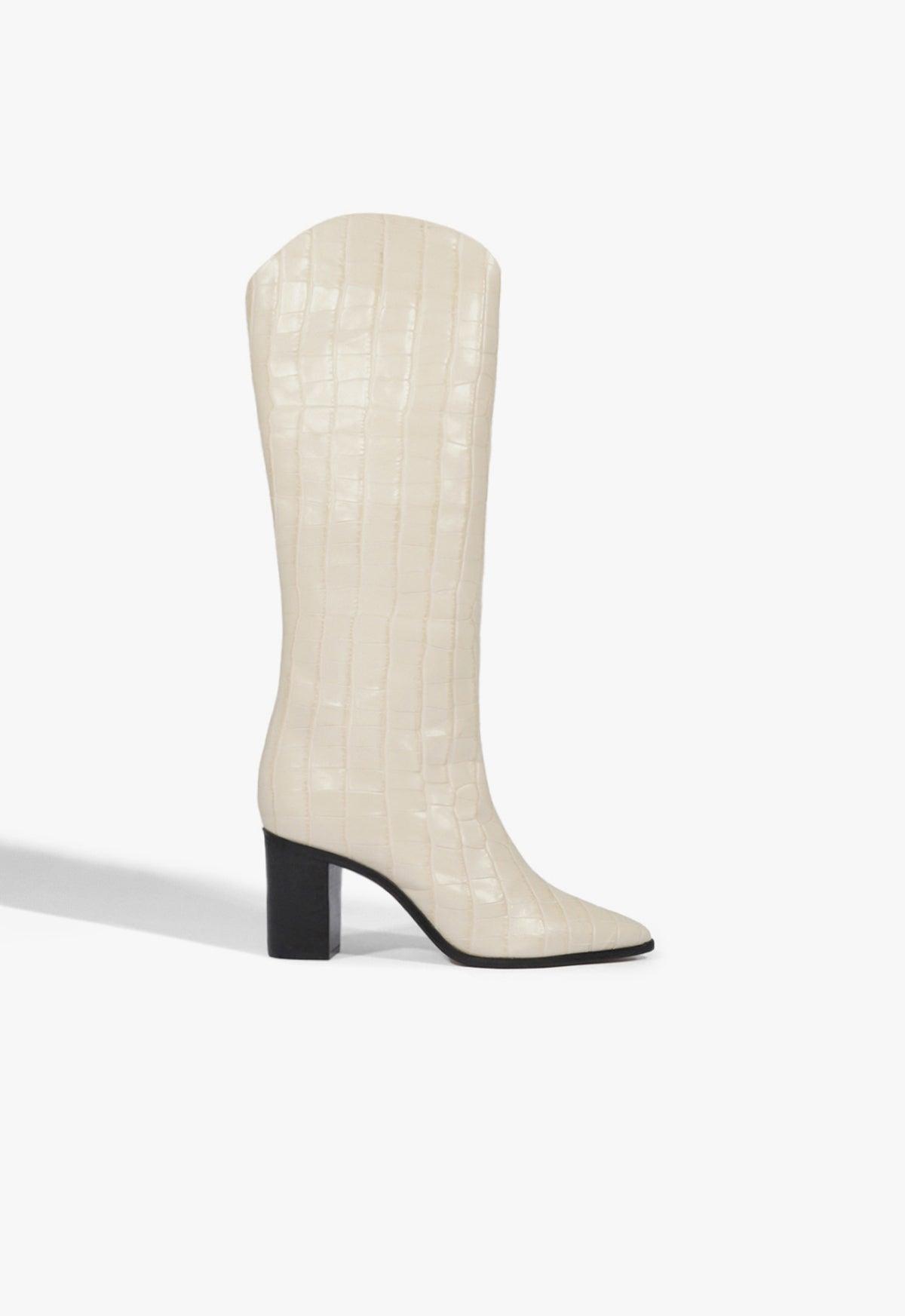 Schutz Maryana Leather Knee-High Croc Boot Womens at Urban Outfitters Product Image