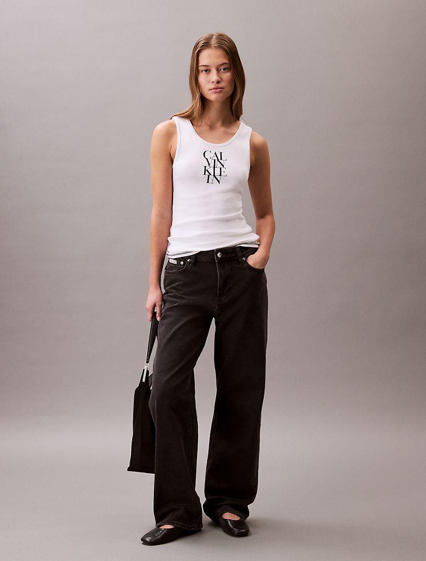 Logo Graphic Ribbed Tank Top Product Image