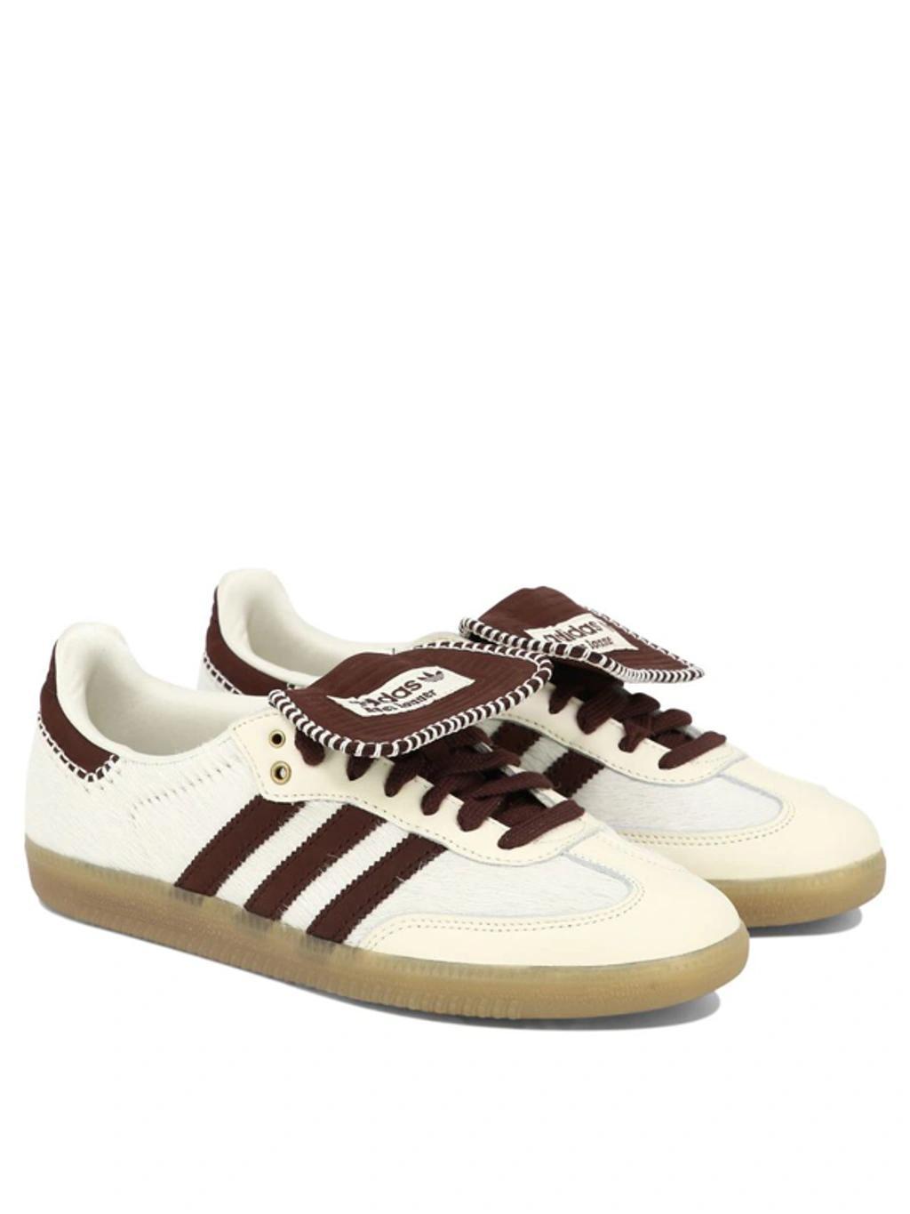 ADIDAS ORIGINALS X Wales Bonner Samba Sneakers In Cream Brown Blue Product Image