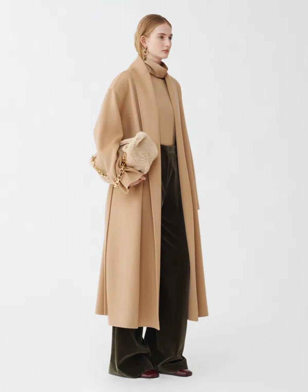 FABIANA FILIPPI Double Cashmere Coat In Brown Product Image