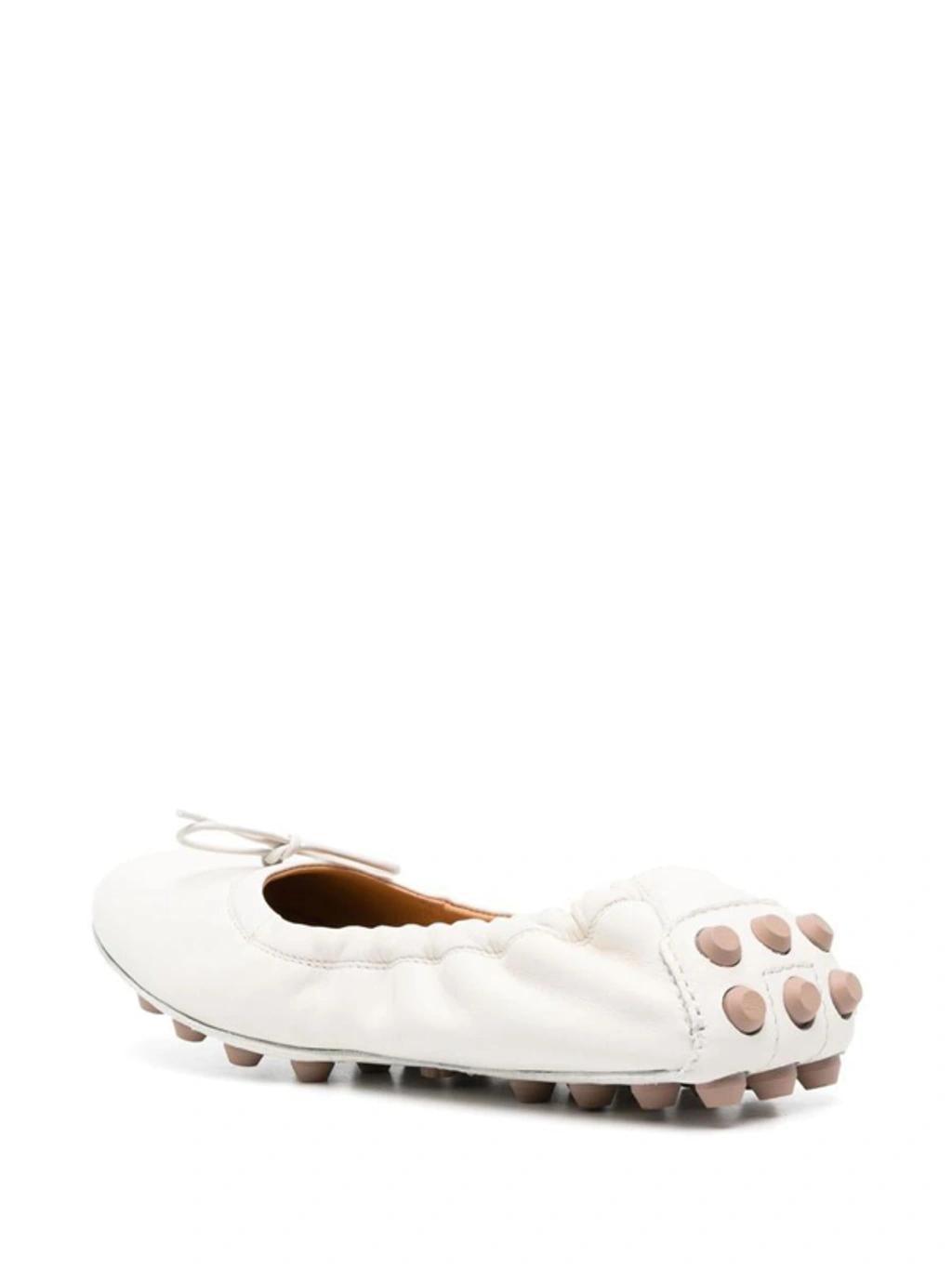 TOD'S Des Gommini 76k Ballerinas In White Product Image