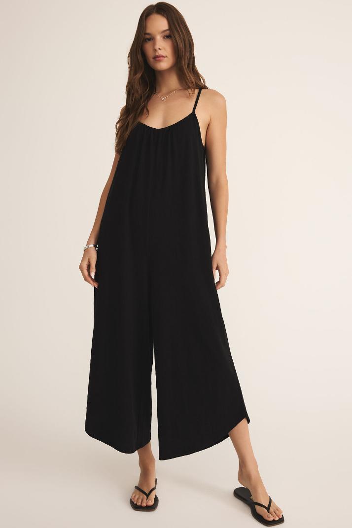 Textured Flared Jumpsuit Product Image