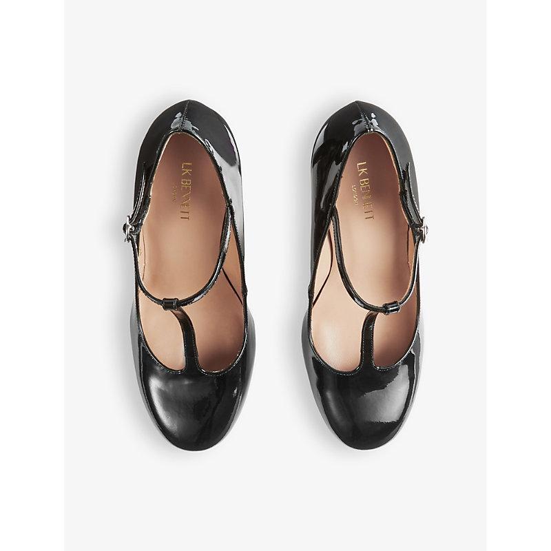 LK BENNETT Womens Bla-black Annalise T-bar Patent-leather Court Shoes Product Image