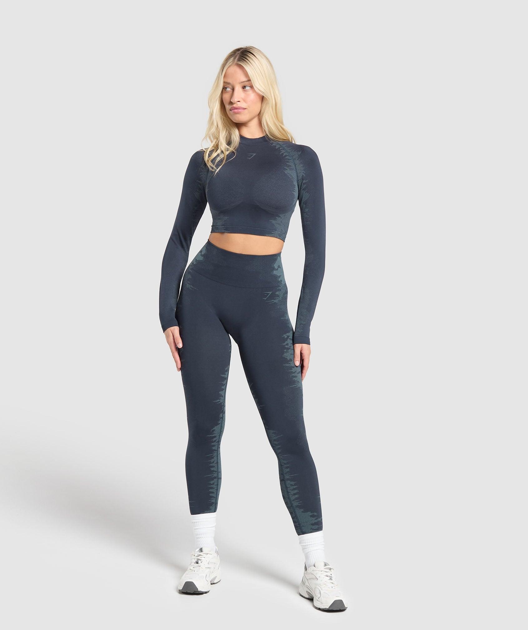 Caged Seamless Long Sleeve Crop Top Product Image