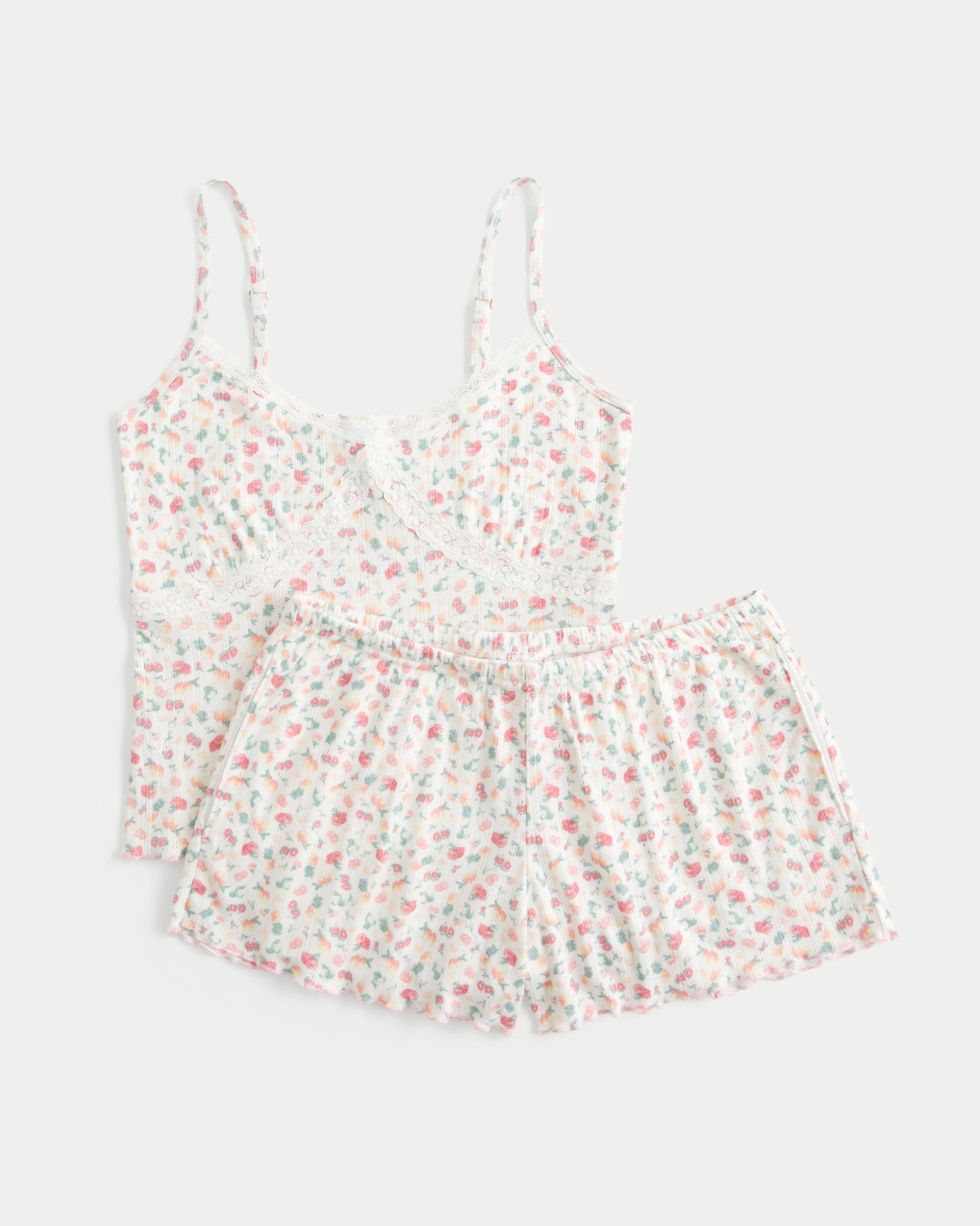 Cozy Lace Pointelle Cami & Shorts Set Product Image