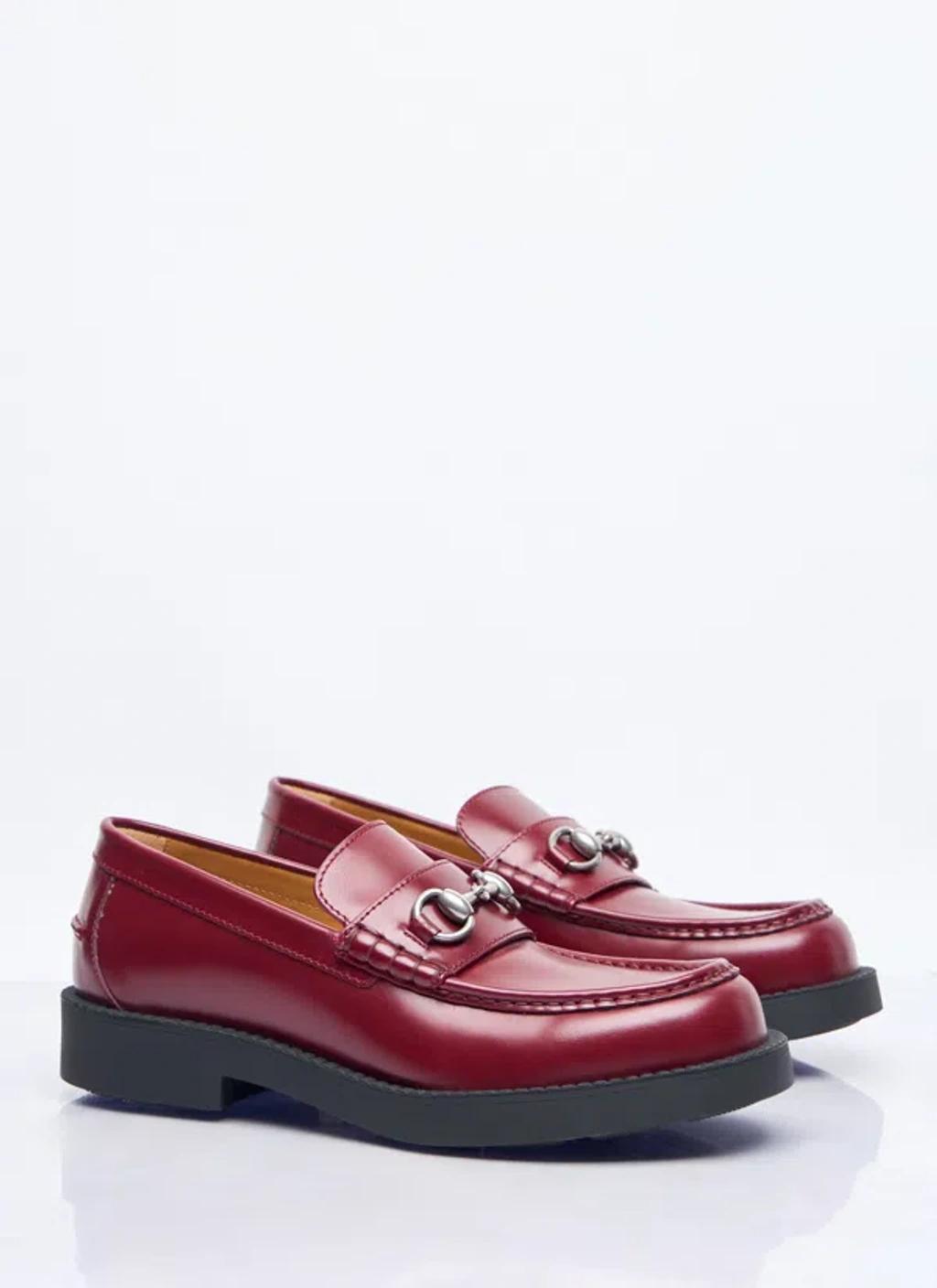 GUCCI Horsebit Loafers In Burgundy Product Image