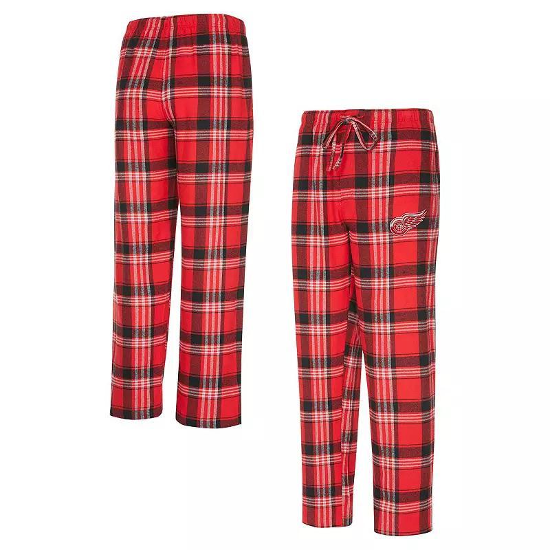 Mens Concepts Sport /Black Detroit Wings Region Flannel Sleep Pants Product Image