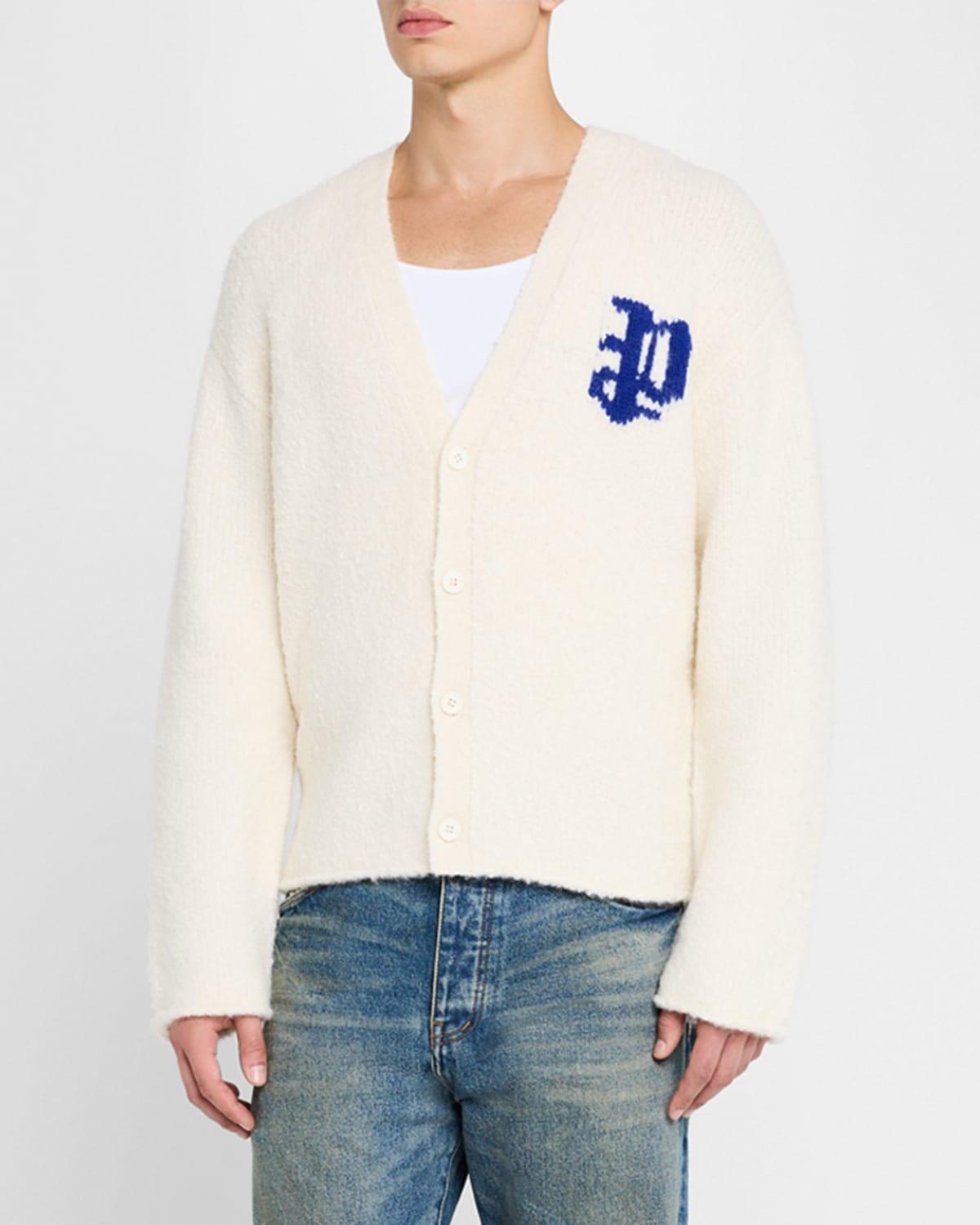 Mens Logo Knit V-Neck Cardigan Product Image