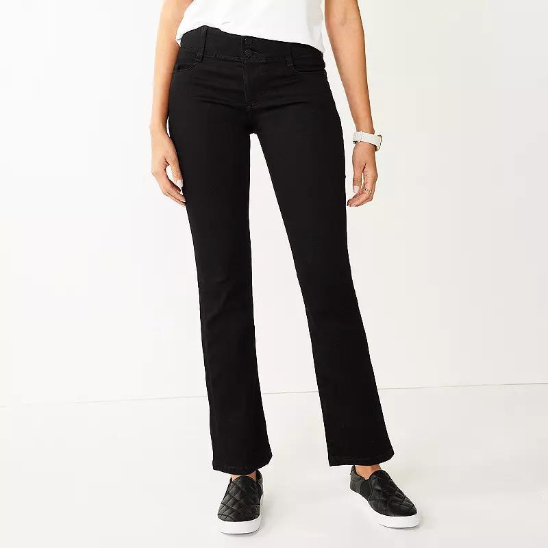 Women's Nine West Tummy-Control Bootcut Jeans, Size: 8, Black Product Image