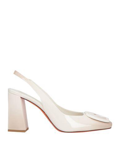 SANTONI Woman Pumps Off White Size 8 Leather Product Image