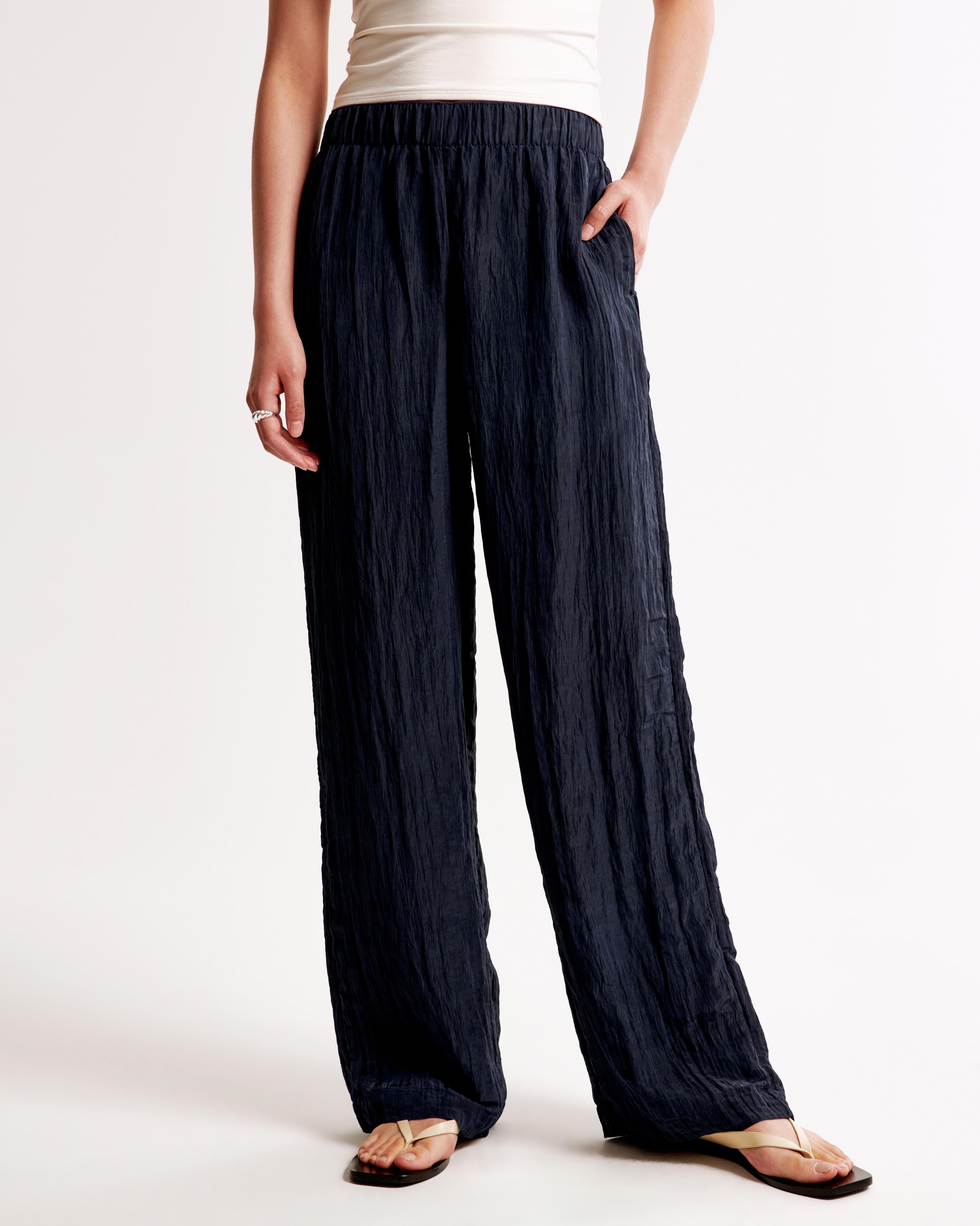 Crinkle Textured Pull-On Pant Product Image