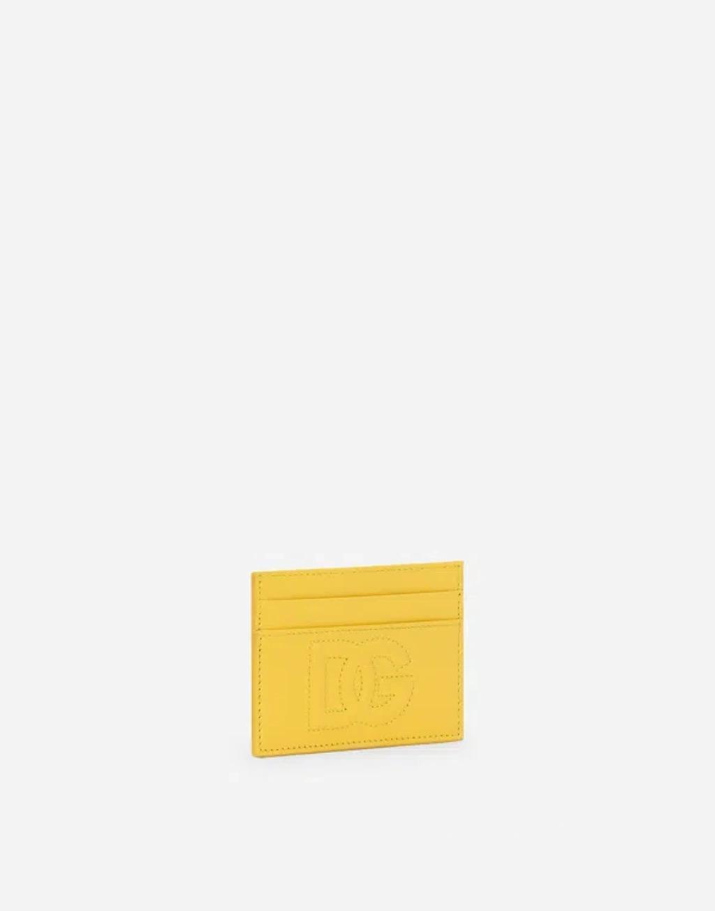 DOLCE & GABBANA Dg Logo Card Holder In Yellow Product Image