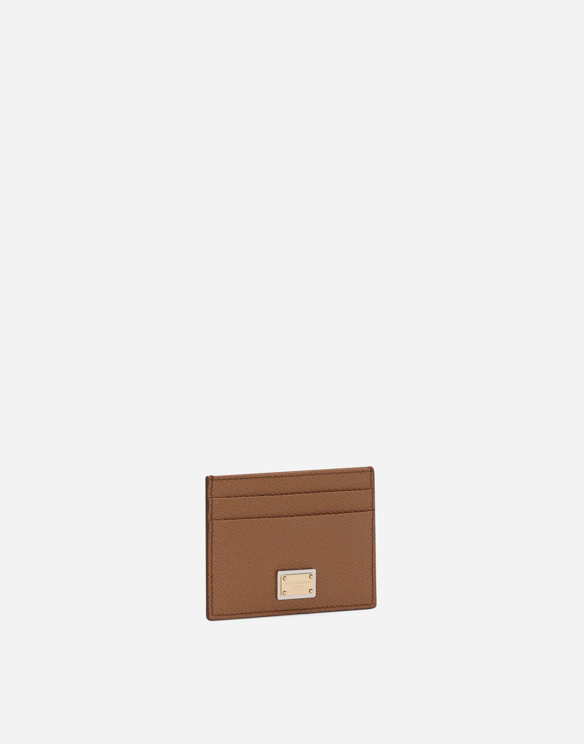 DOLCE & GABBANA Dauphine Calfskin Card Holder In Caramel Product Image