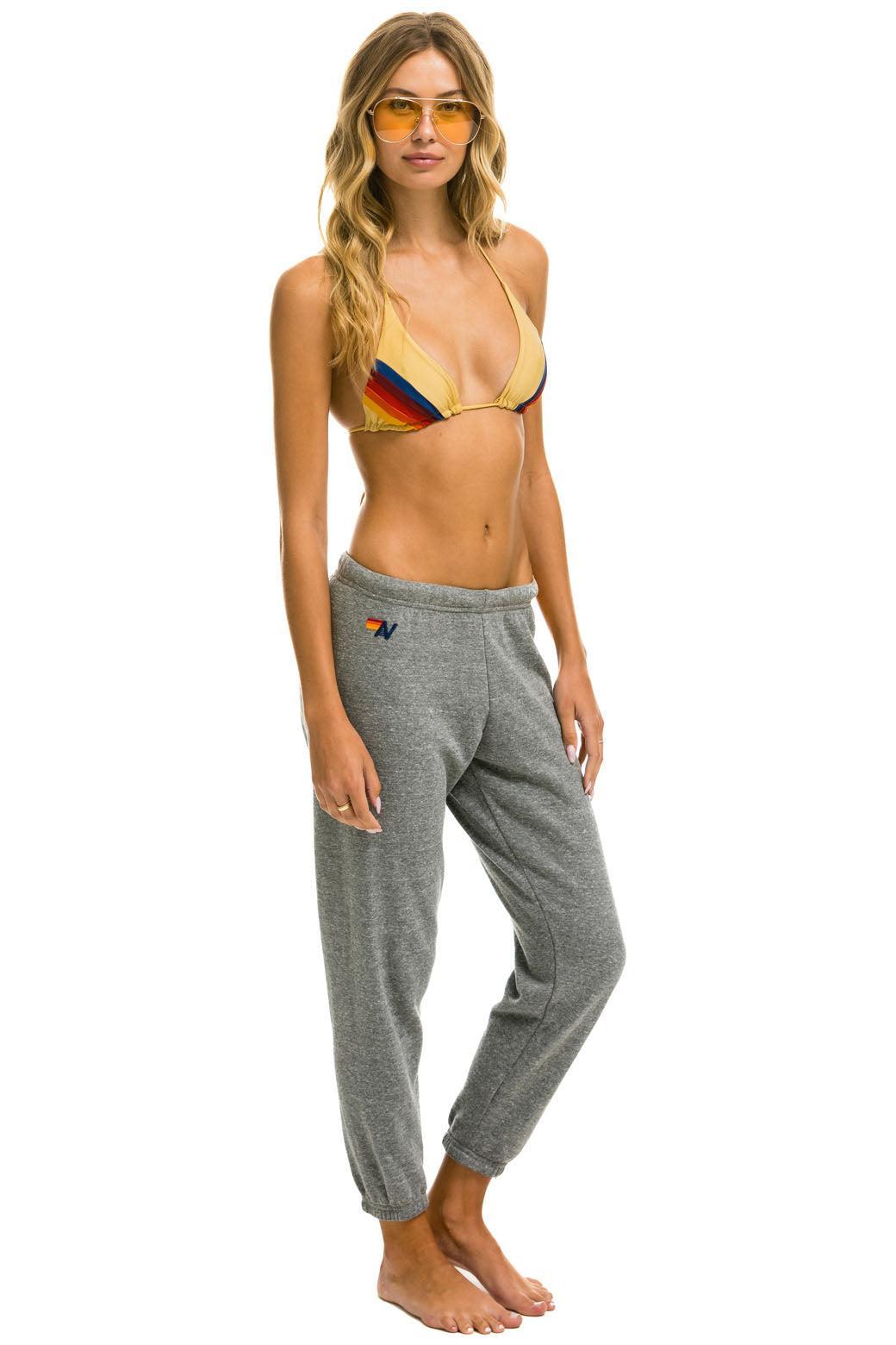 5 STRIPE SWEATPANTS - HEATHER GREY Female Product Image