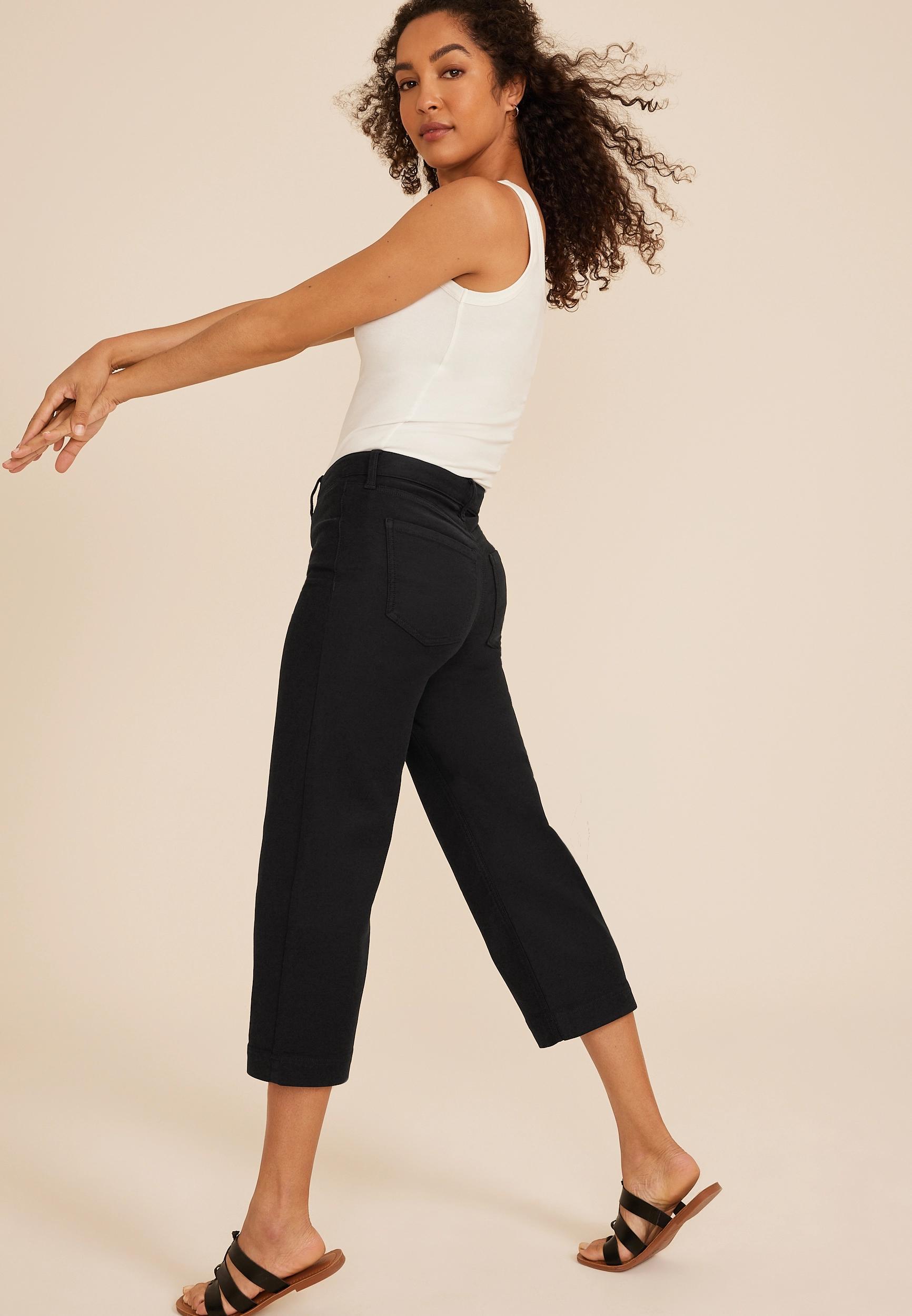 Stretch Twill High Rise Wide Leg Pant Product Image