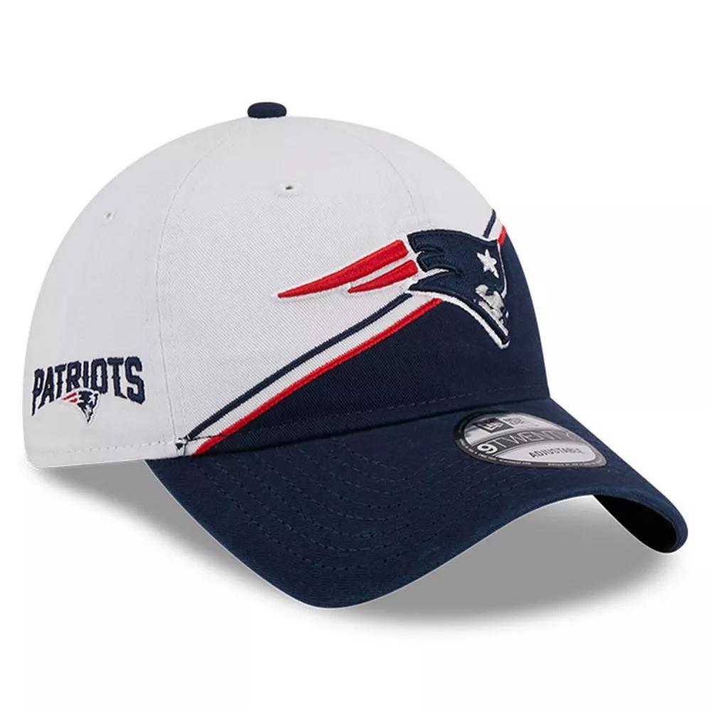 Men's New Era  White/Navy New England Patriots 2023 Sideline 9TWENTY Adjustable Hat Product Image