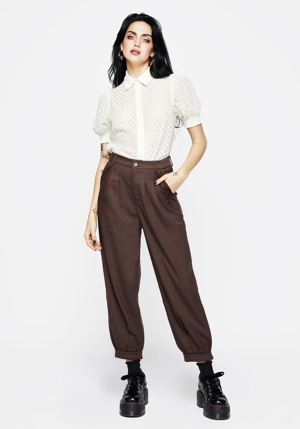 Chevron Button Up Blouse Top - White Product Image