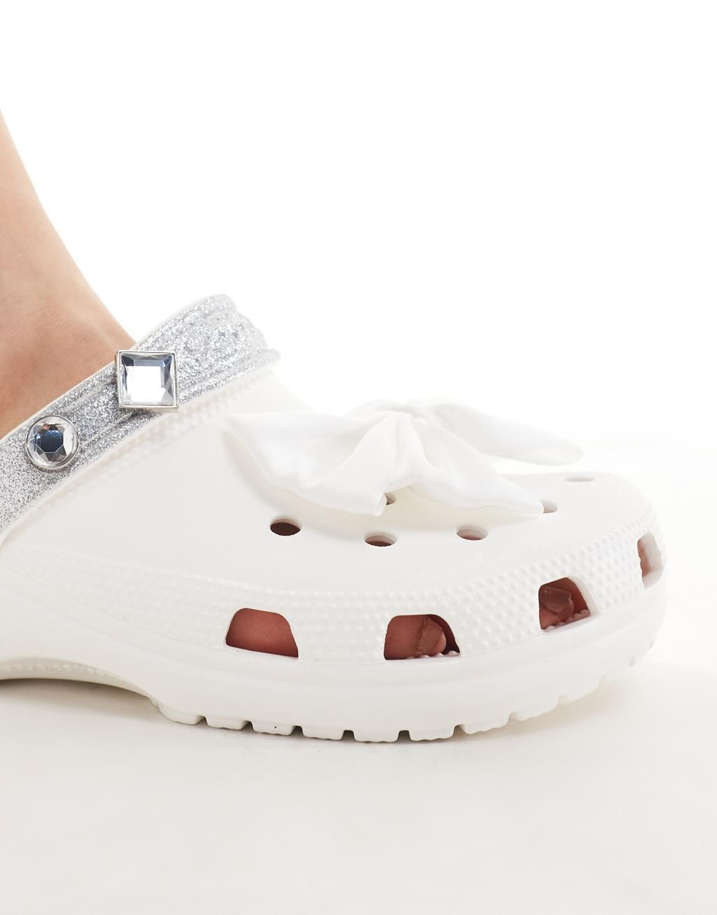 Crocs ASOS exclusive classic clogs in white Product Image