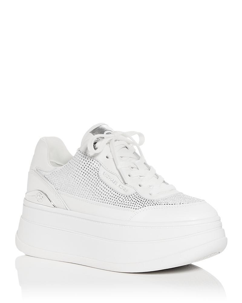 Michael Kors Womens Hayes Embellished Low Top Platform Sneakers Product Image