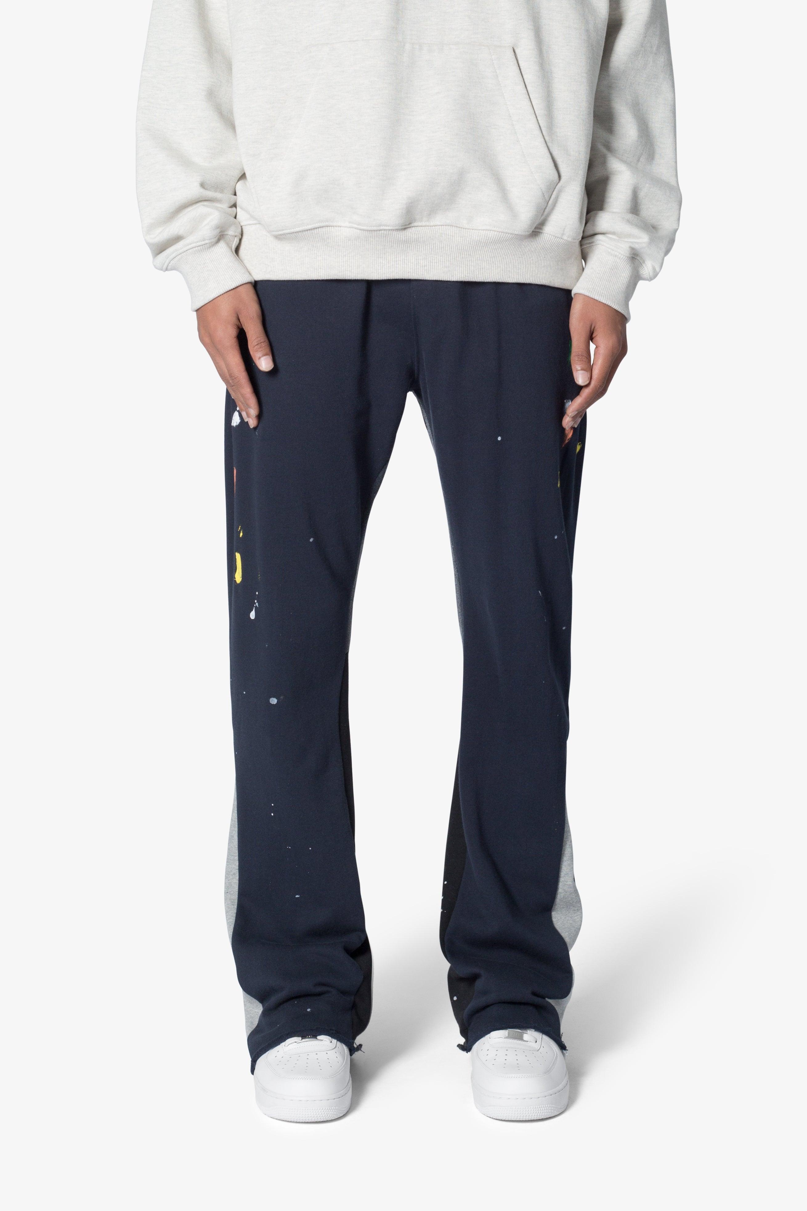 Contrast Bootcut Sweatpants - Navy Product Image