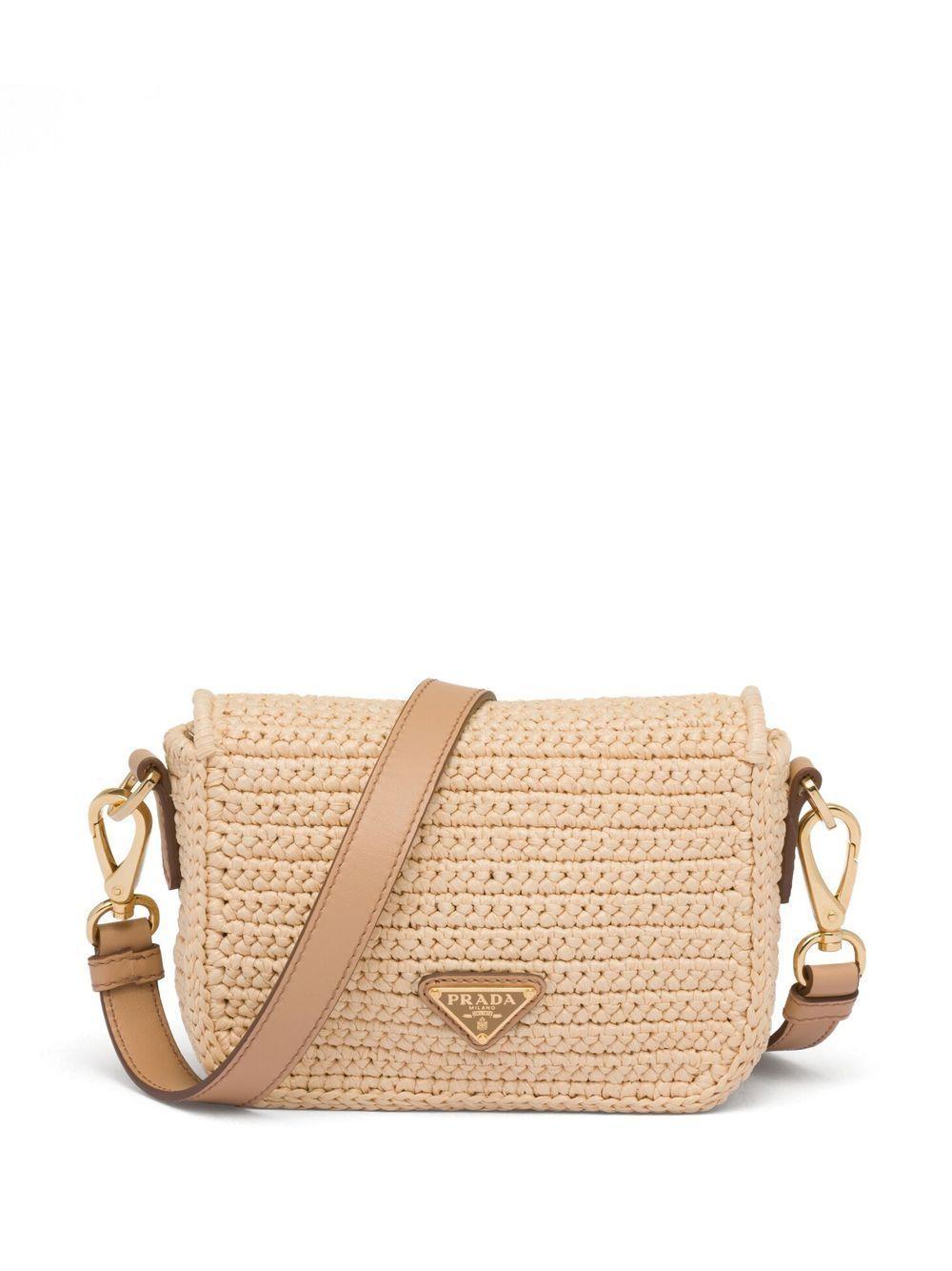 Raffia Shoulder Bag In Beige Product Image