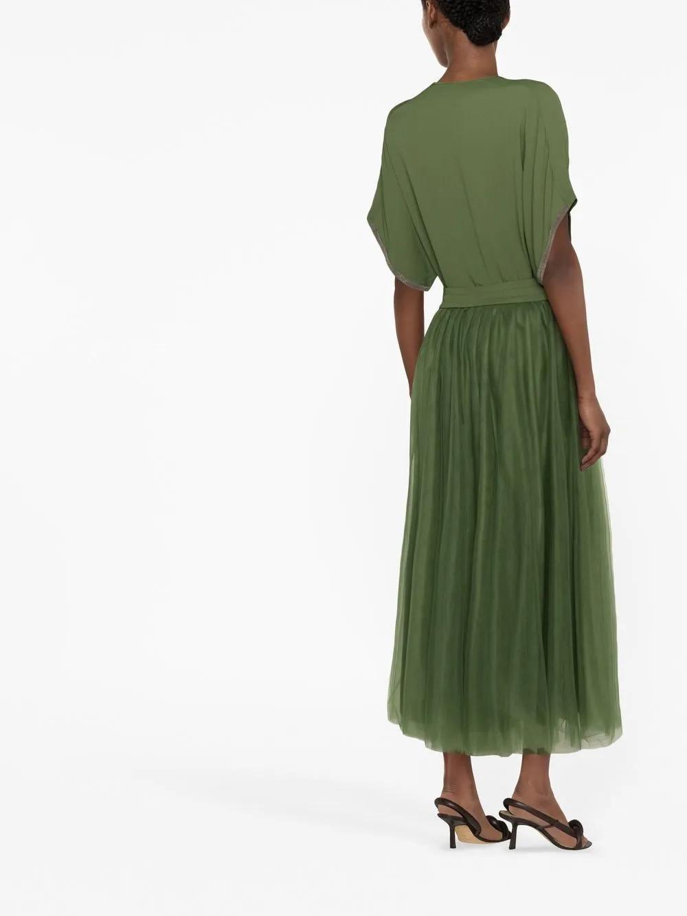 FABIANA FILIPPI High-waisted Tulle Skirt In Green Product Image