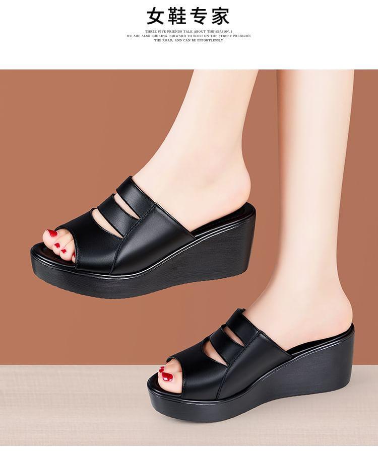 Platform Cutout Slide Sandals Product Image