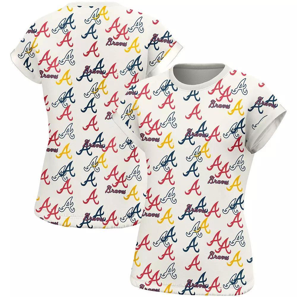 Women's Lusso White Atlanta Braves Madge Dolman Tri-Blend T-Shirt,  Product Image