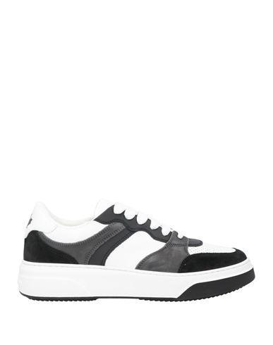 DSQUARED2 Man Sneakers White Size 11 Calfskin In Multicolour Product Image