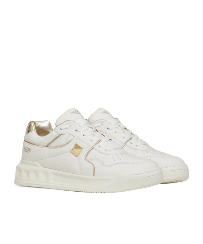 VALENTINO GARAVANI Low-top One Stud White Leather Sneaker Product Image