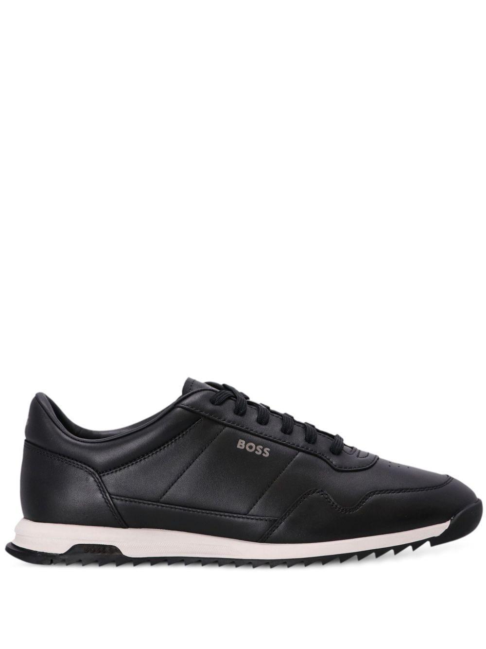 HUGO BOSS Zayn Leather Sneakers In Blau Product Image