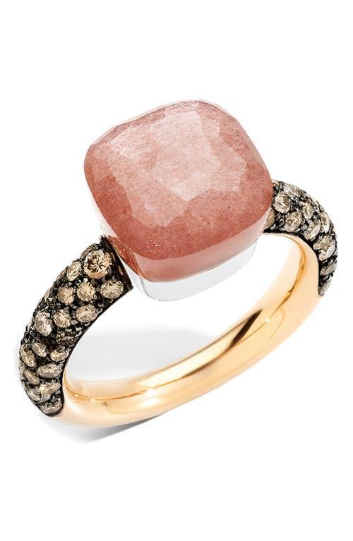 Womens Nudo Classic Two-Tone 18K Gold, Moonstone & Diamond Ring Product Image