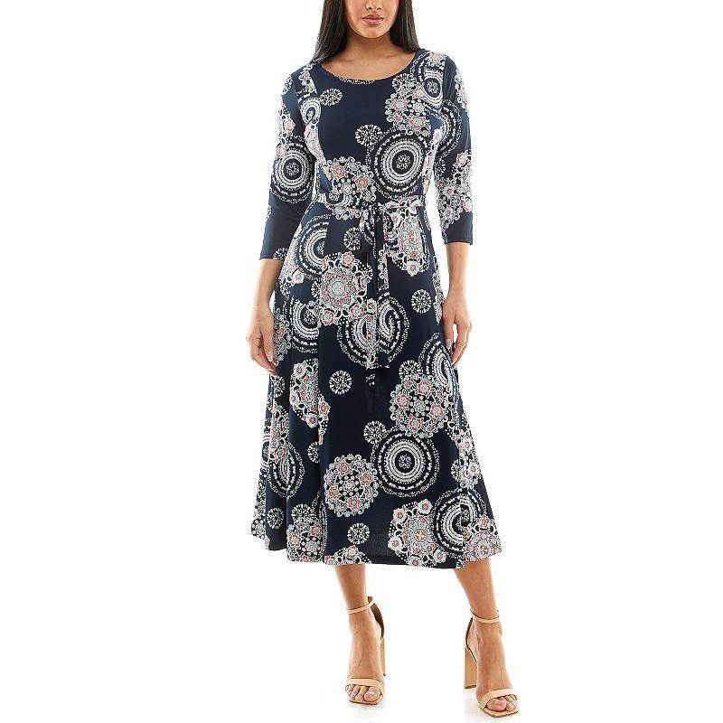 Womens Nina Leonard Print Midi Dress Product Image