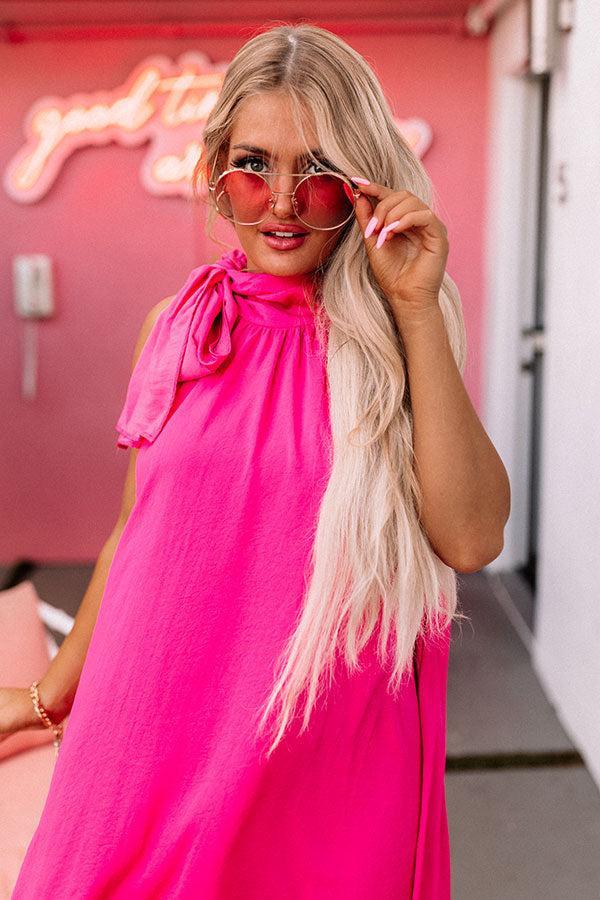 Friday Night Glam Shift Dress In Hot Pink Product Image