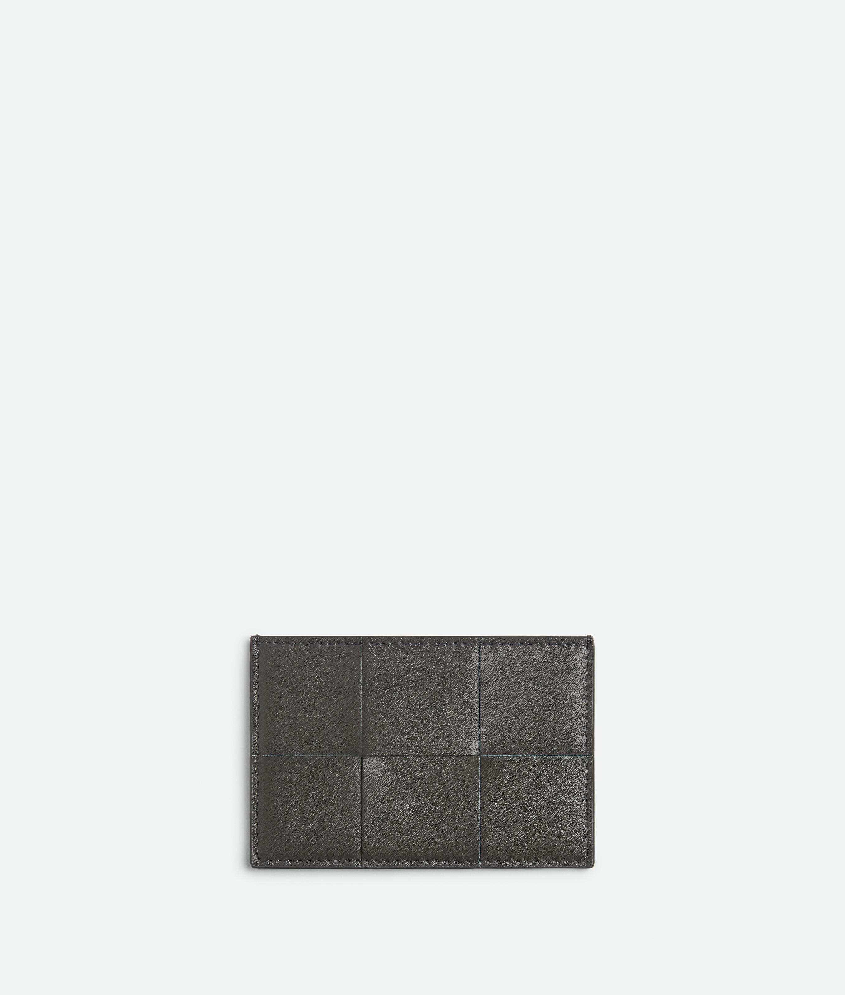 BOTTEGA VENETA Cassette Leather Card Case In Grey Product Image