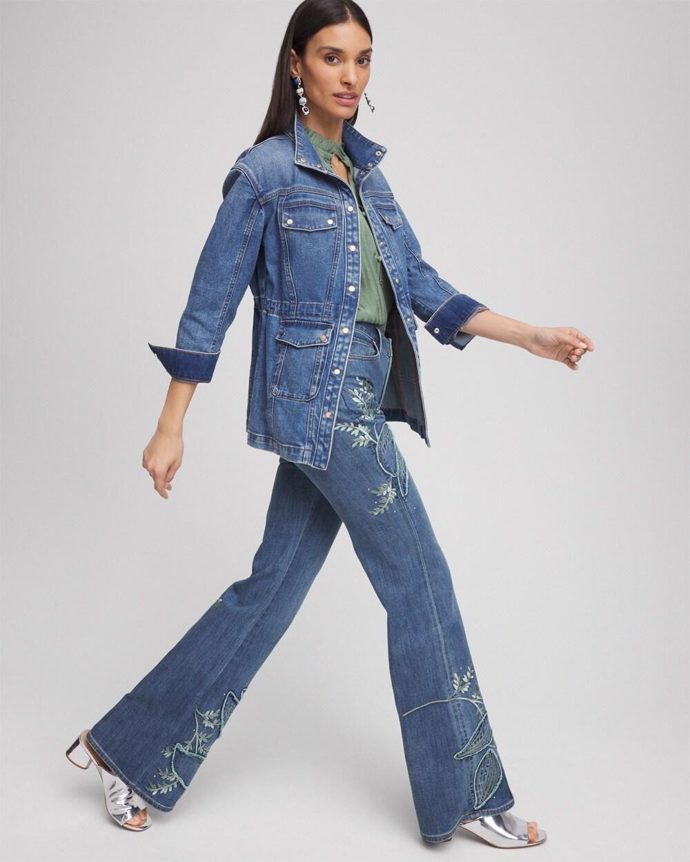 Applique Decorated Denim Jeans Product Image