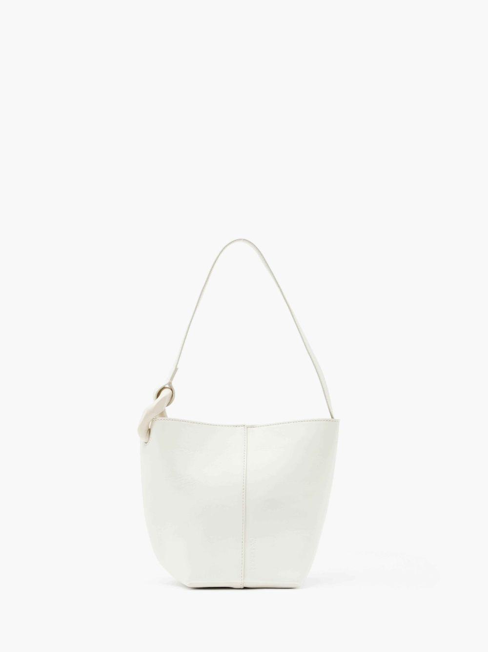 SMALL JWA CORNER BUCKET - LEATHER BUCKET BAG in white | JW Anderson US  Product Image