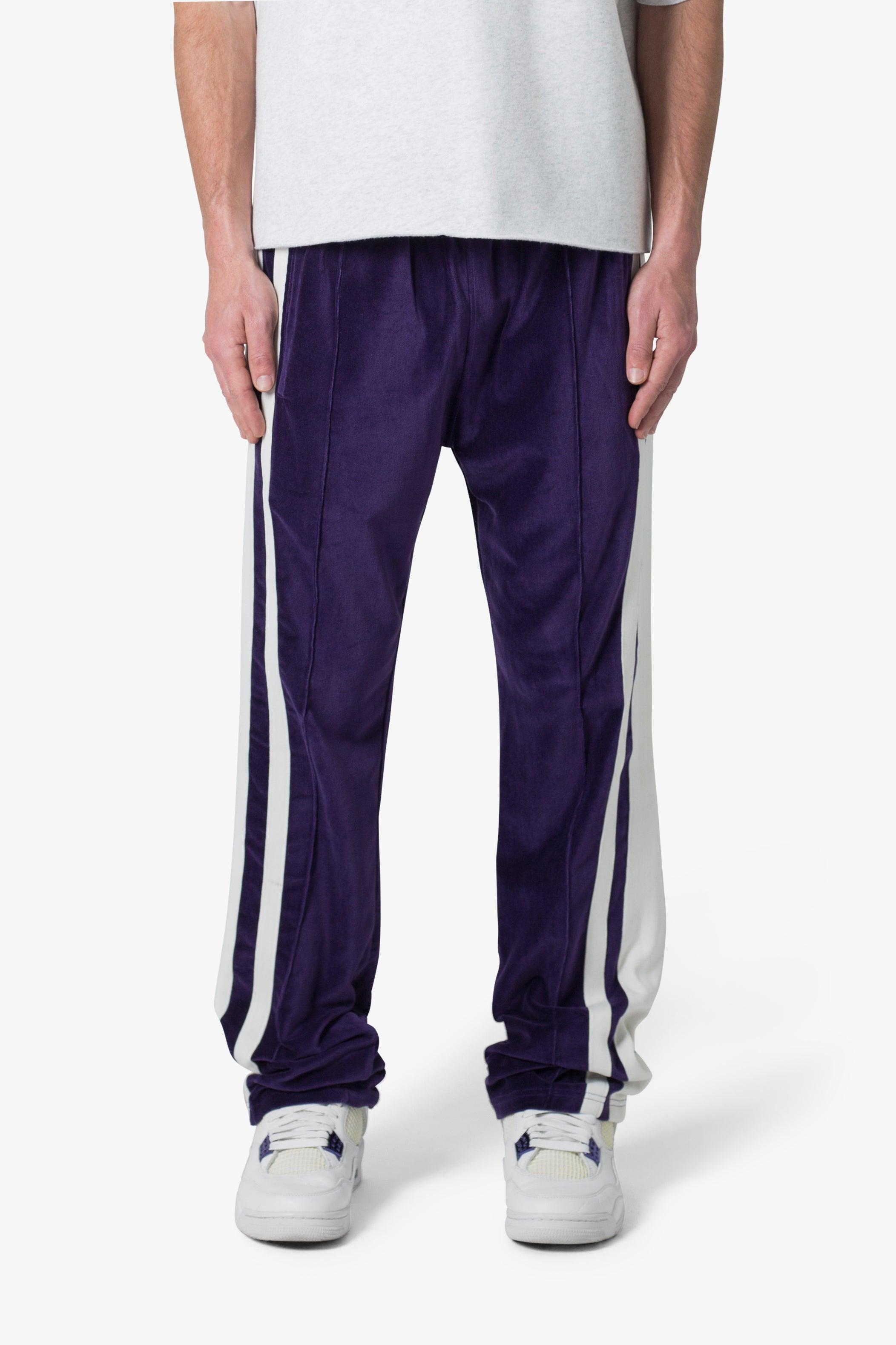 Baggy Velour Track Pants - Purple Product Image