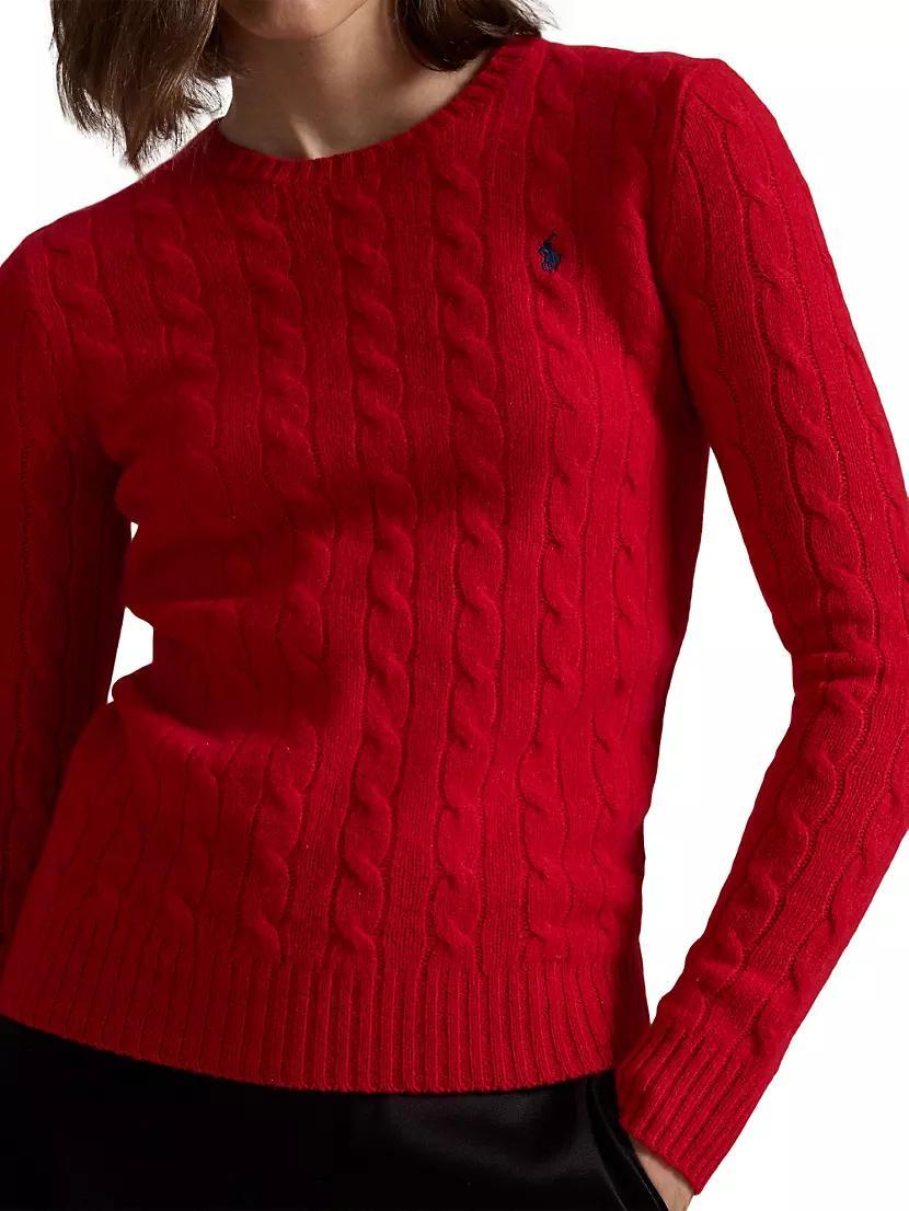 Wool Cable-Knit Crewneck Sweater Product Image