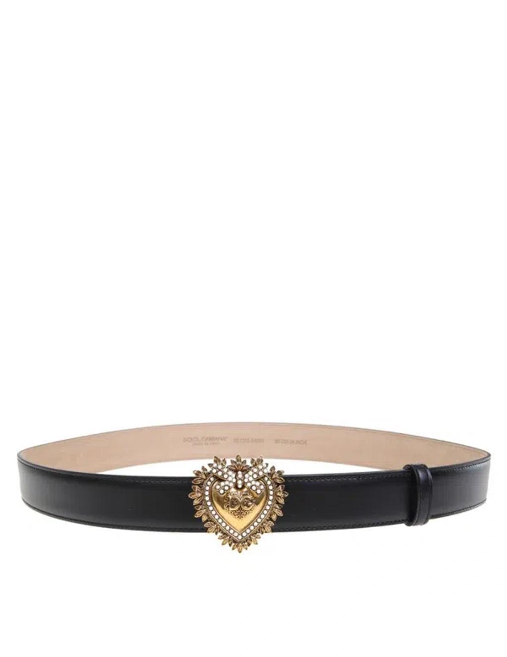 DOLCE & GABBANA Devotion Buckle Belt In Black Product Image