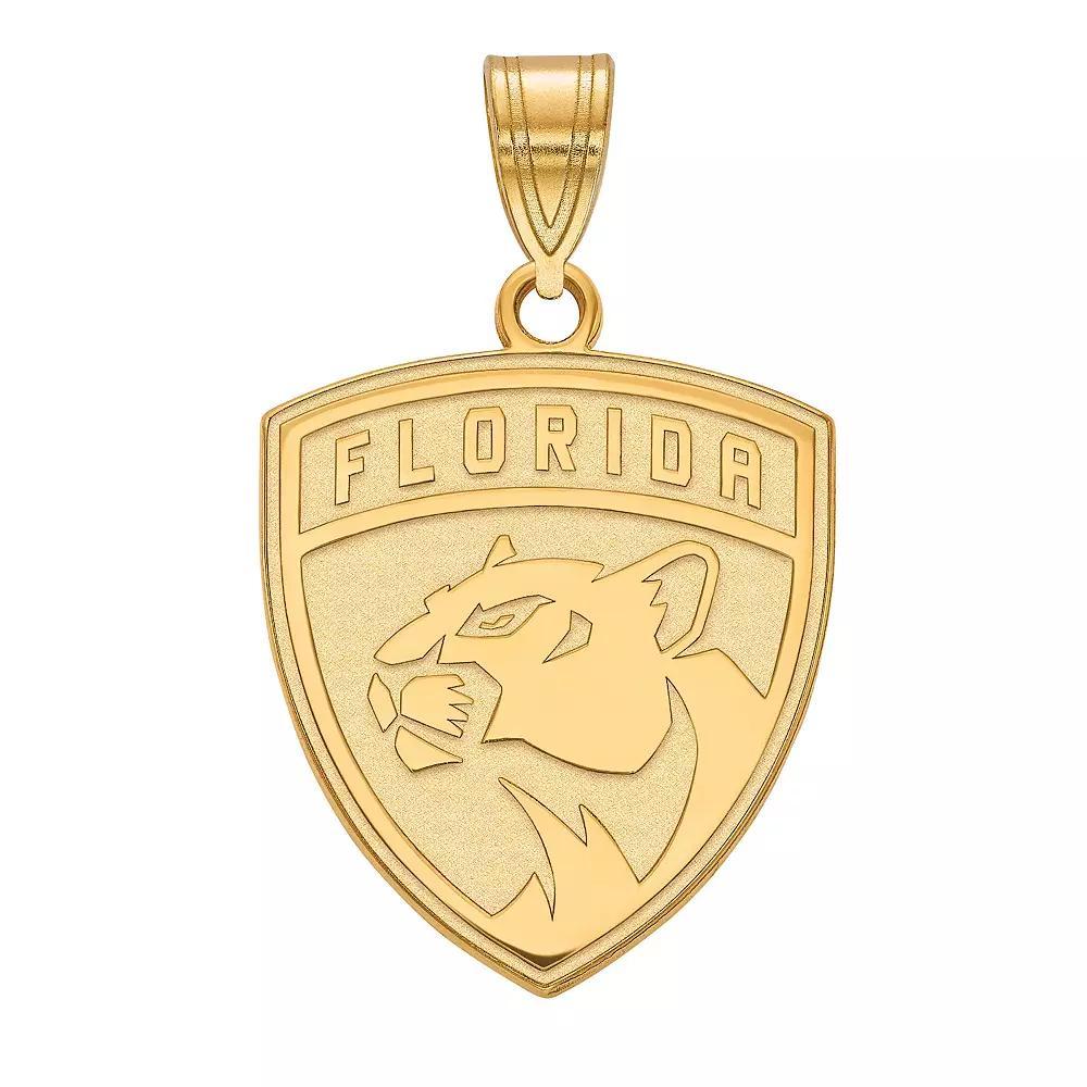 LogoArt Florida Panthers Sterling Silver Large Logo Pendant, Women's, Size: 20MM, Gold Tone Product Image