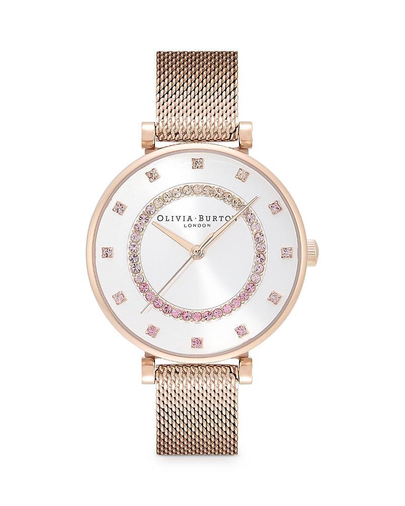 Olivia Burton T-Bar Quartz Analog Nude Dial Gold Stainless Steel Crystal Bracelet Watch Product Image