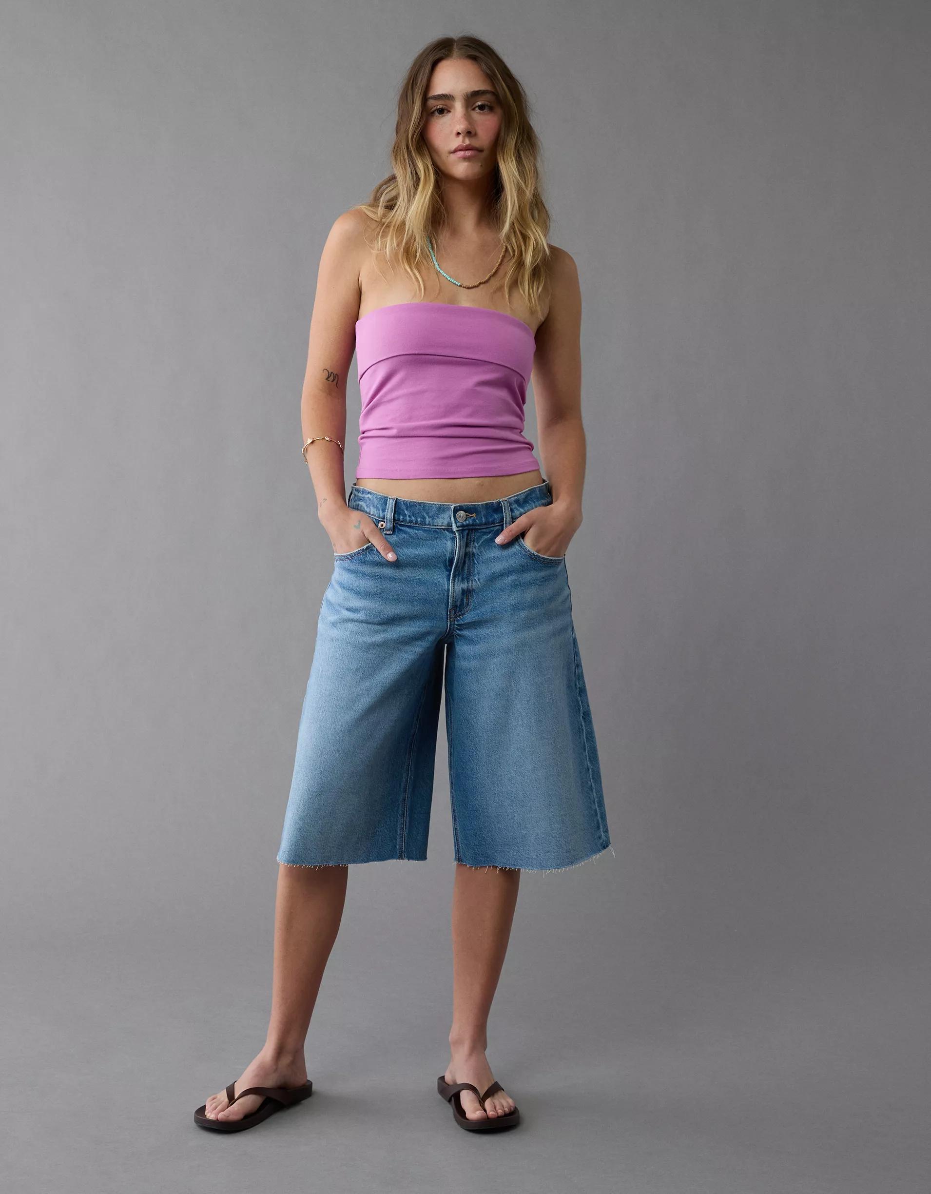 AE It Knit Foldover Tube Top Product Image