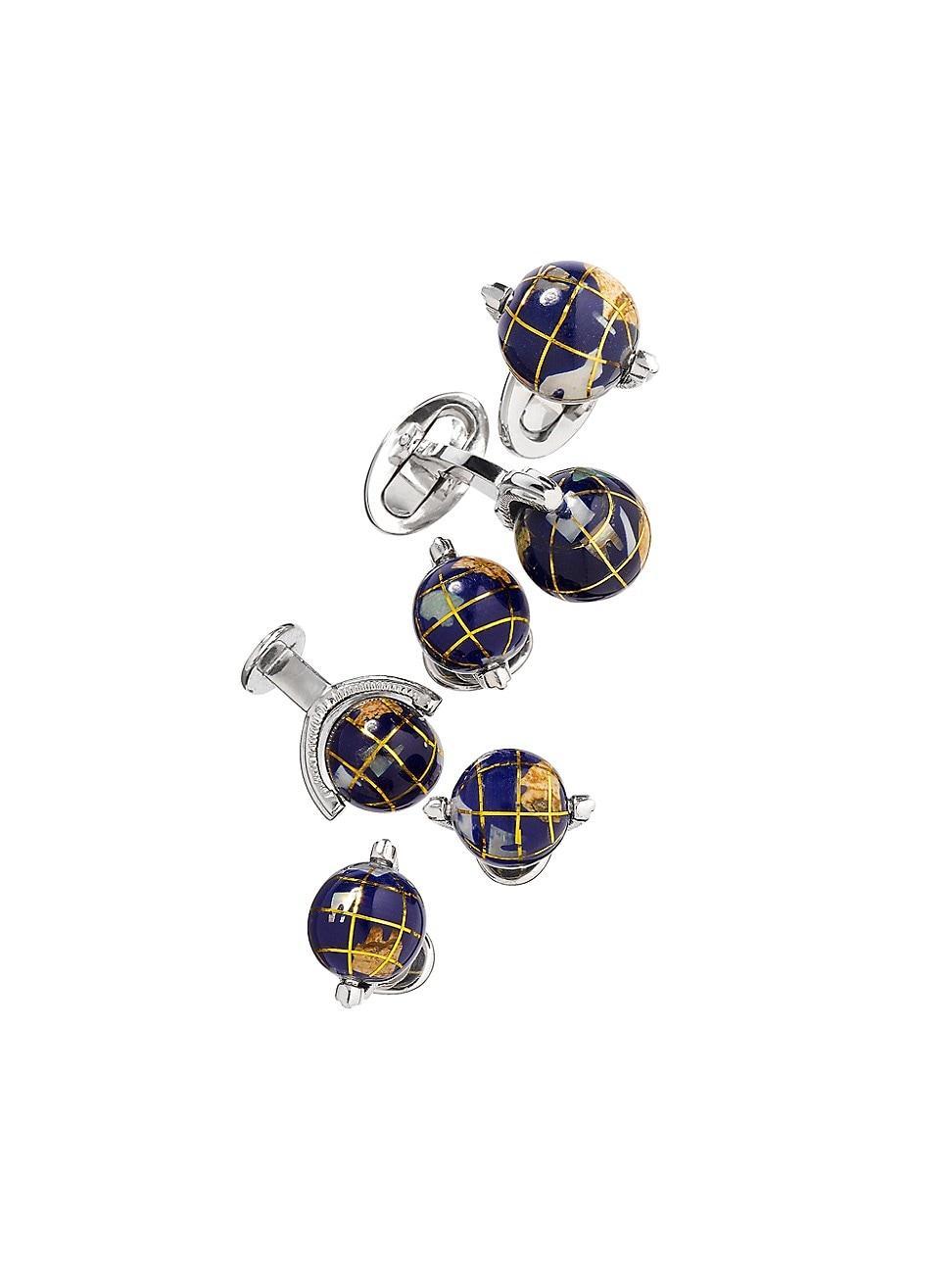 Mens Spinning Globe Cufflinks & Tuxedo Studs Set Product Image