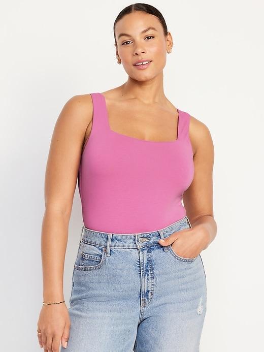 Square-Neck Tank Top Bodysuit Product Image