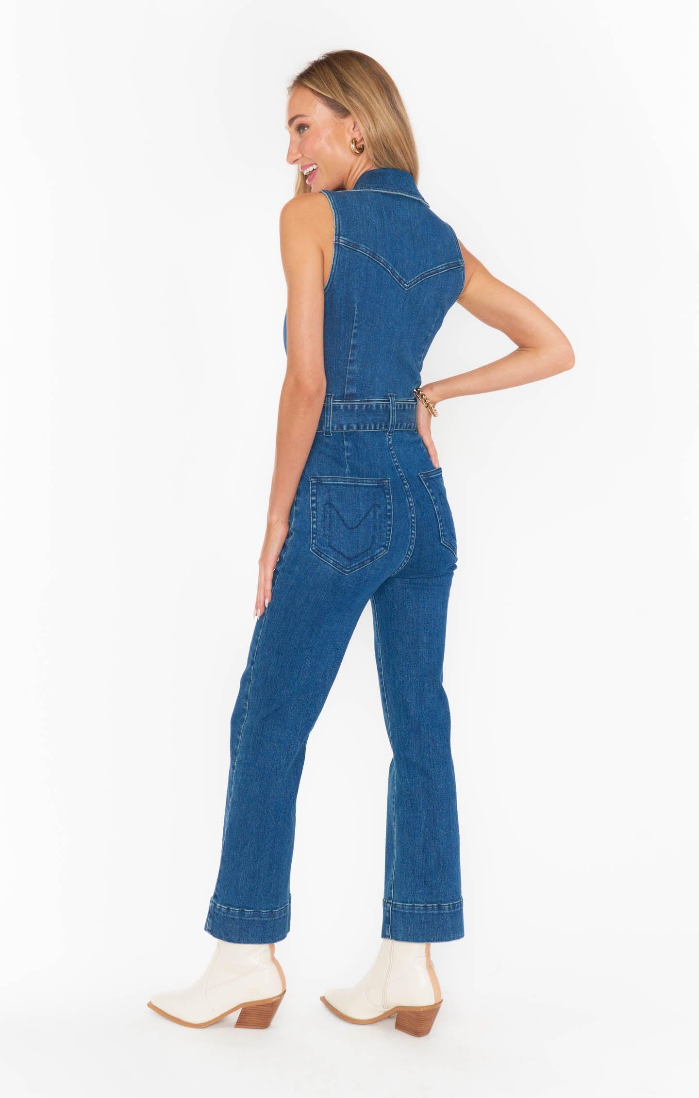 Jacksonville Cropped Jumpsuit ~ Lunar Blue Product Image