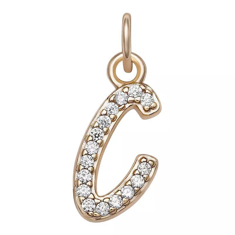 LC Lauren Conrad Sterling Silver Cubic Zirconia Initial Charm, Womens, Sterling Silver X Product Image